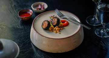 Roasted and crusted chicken roulade